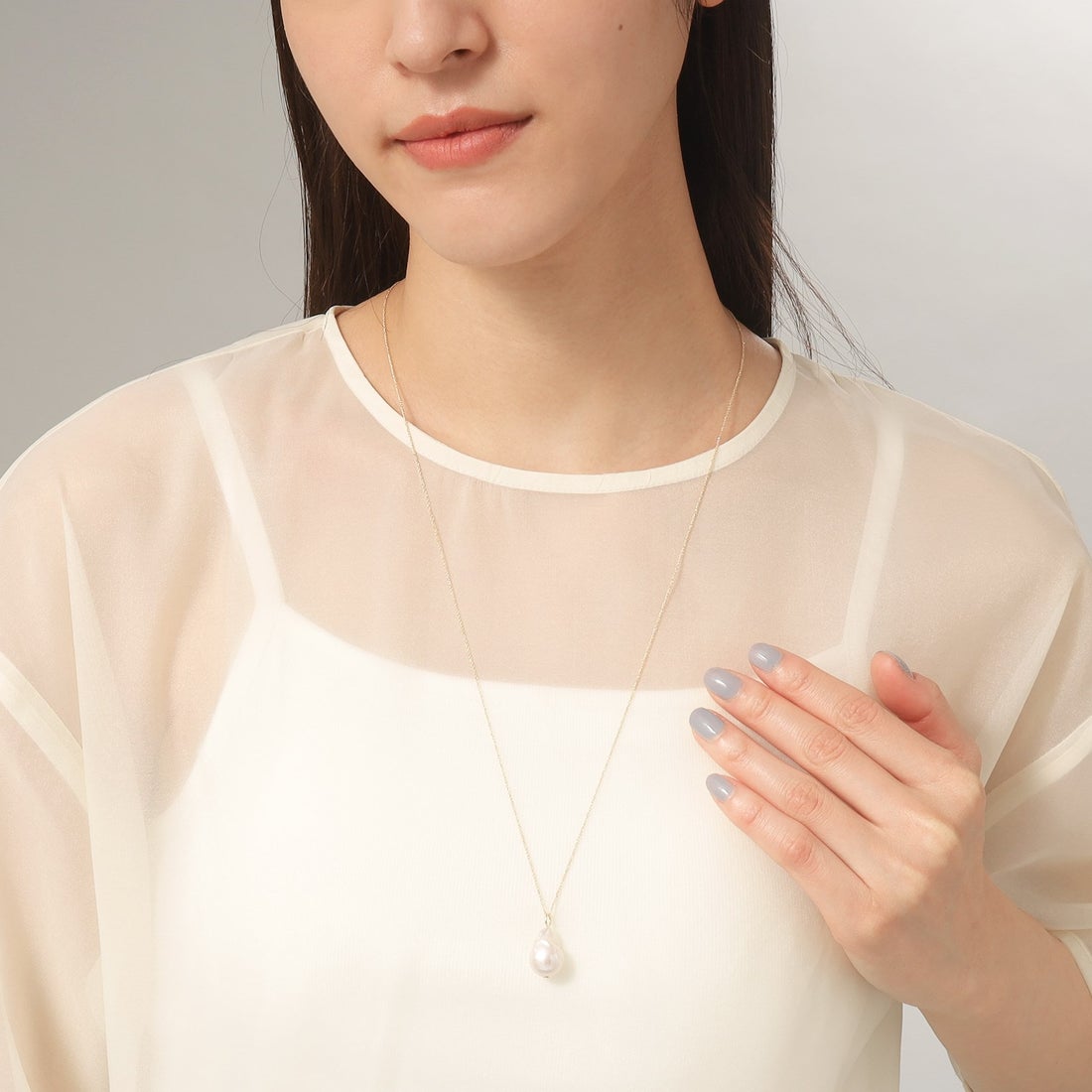 ココシュニック COCOSHNIK K10バロックパール ロングネックレス 