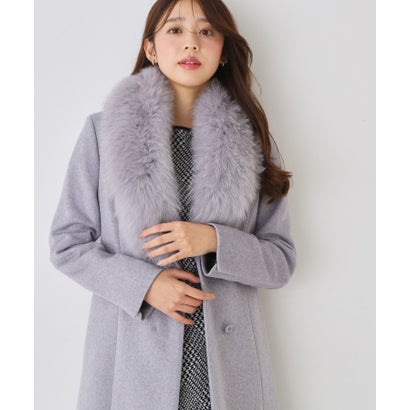クードシャンス COUP DE CHANCE 【日本製／フォックスファー／カシミヤ混】ファー付ウール混コート （オフホワイト(603)）｜詳細画像