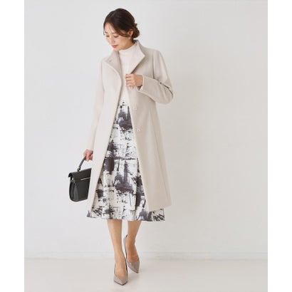 【カシミヤ混／日本製】スタンドウィングカラーコート （オフホワイト(603)）｜詳細画像