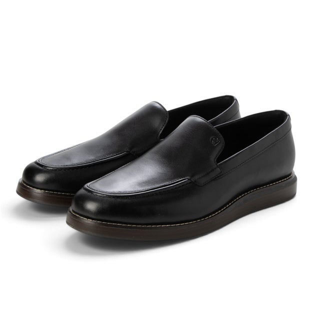 GRAND NEOCLASSIC VENETIAN LOAFERS /Width：M （BLACK/DK NATURAL）