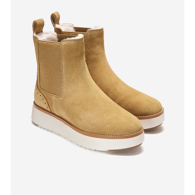 グランド シティモーション チェルシー ブーツ womens. （CH ゴールデン ハニー スエード / ナチュラル フォー シアリング）