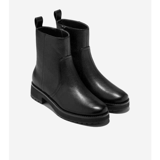 リオラ ブーティー ウォータープルーフ womens. （ブラック レザー ウォータープルーフ）