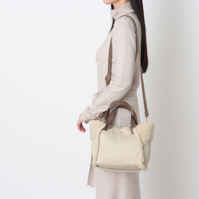 クーコ COOCO リバーシブルムートン風2WAYミニトートバッグ （ベージュ）｜詳細画像