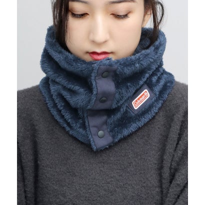 コールマン Coleman ネックウォーマー ファーフリース ボア スナップボタン 防寒 ポリエステル100％ 両面フリース ふんわり 肌触り 手洗い可能 ウォッシャブル 通勤 通学 秋冬対応 （ブラック）｜詳細画像