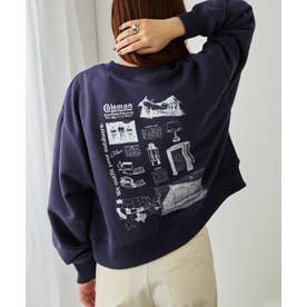 バックフリース アイコニックギア&ヒストリープリントスウェット （ネイビー）