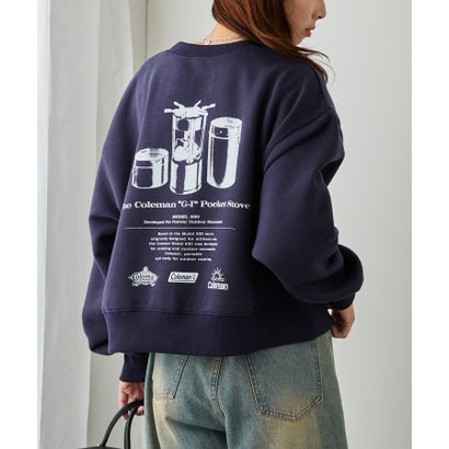 バックフリース アーカイブロゴプリントスウェット クルーネック （ネイビー）｜詳細画像