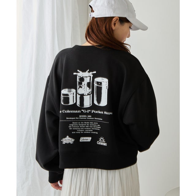 バックフリース アーカイブロゴプリントスウェット クルーネック （ブラック）