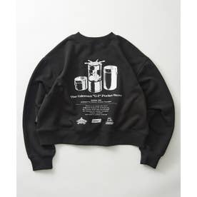 バックフリース アーカイブロゴプリントスウェット クルーネック （ブラック）