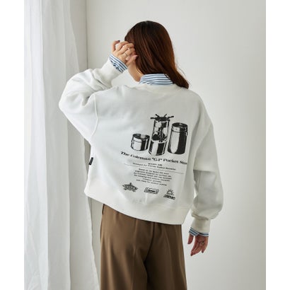 コールマン Coleman バックフリース アーカイブロゴプリントスウェット クルーネック （ホワイト）｜詳細画像