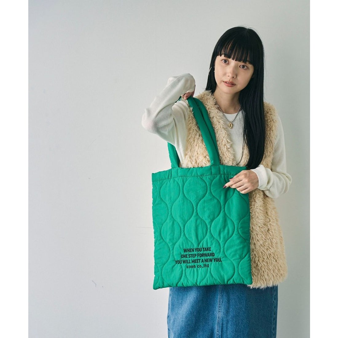 coen ロゴ刺繍キルトトートバッグ -靴＆ファッション通販 ロコンド 