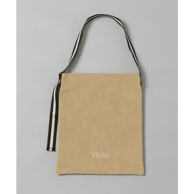 スエードライクラインテープフラットトート （BEIGE）