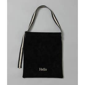 スエードライクラインテープフラットトート （BLACK）