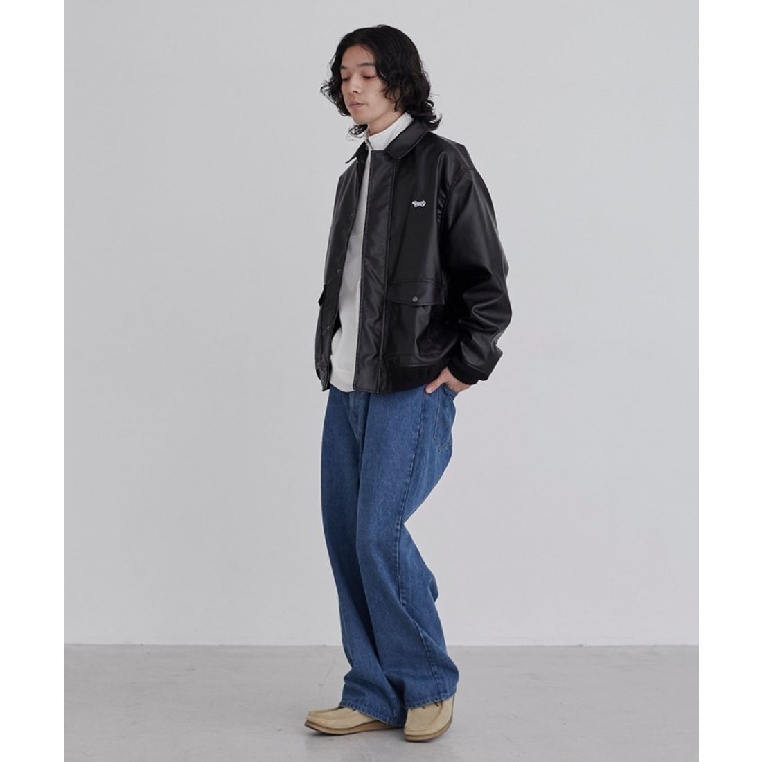 coen 【そうコレ！】Penneys（ぺニーズ）別注レザーライクブルゾン 