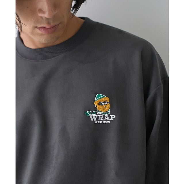 ◆【WEB限定】OZZYブラッシュポンチクルーネックロングスリーブTシャツ （DK.GRAY）