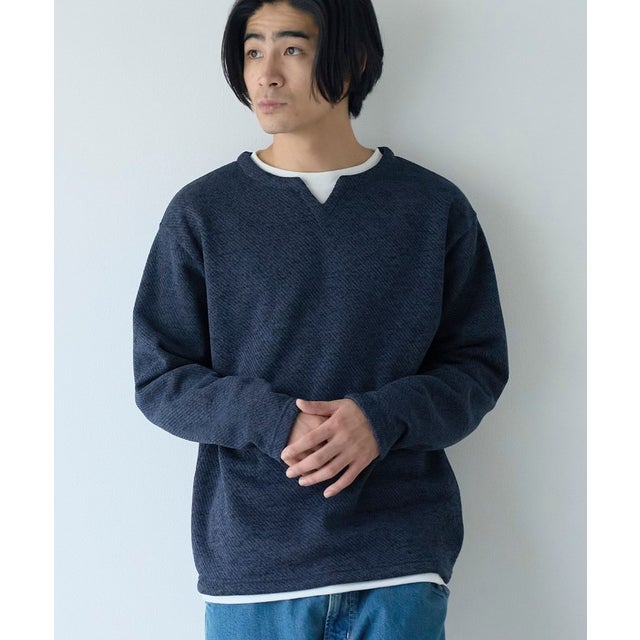メランジフリースフェイクレイヤード （NAVY）