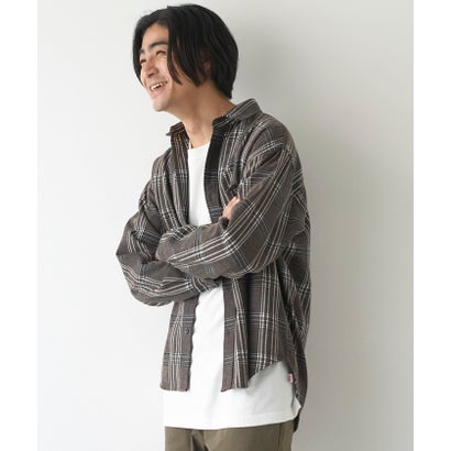 コーエン coen モールチェック柄オーバーシャツ （NAVY）｜詳細画像