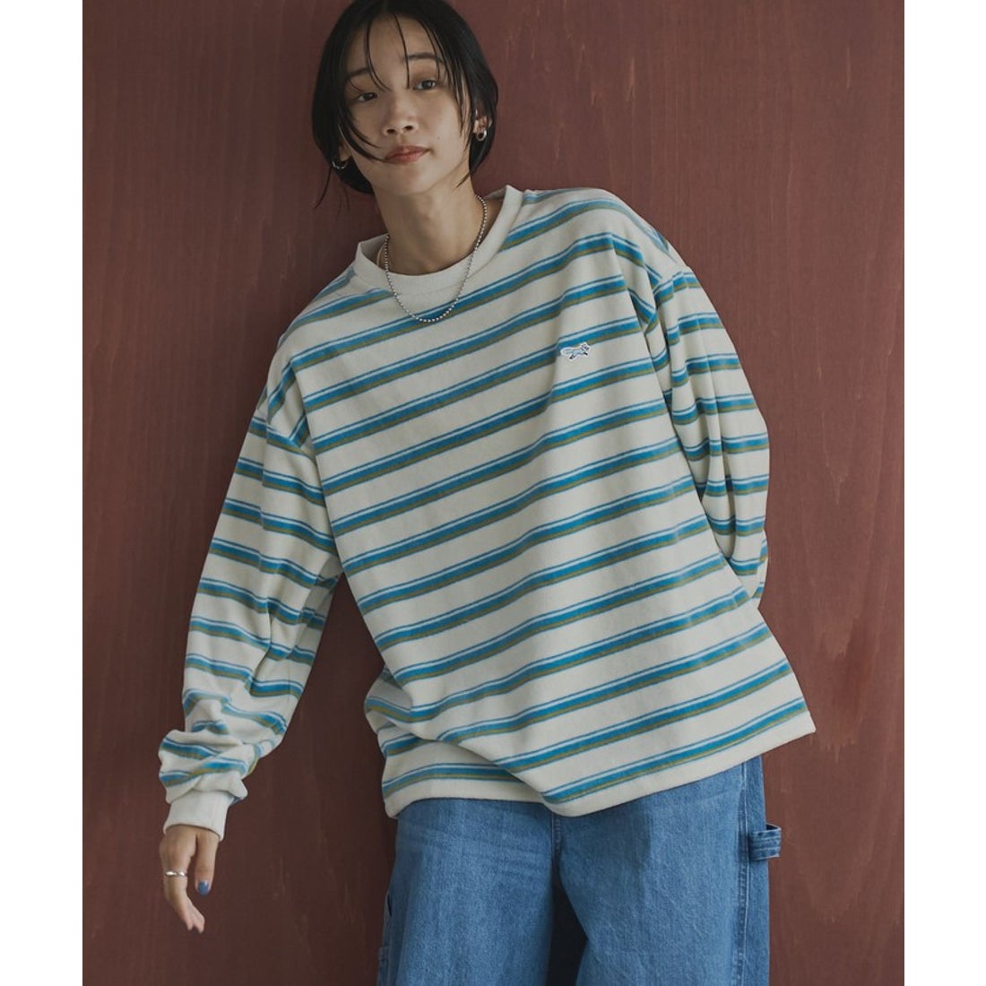 coen PENNEYS（ぺニーズ）別注マルチボーダーベロアロングスリーブT