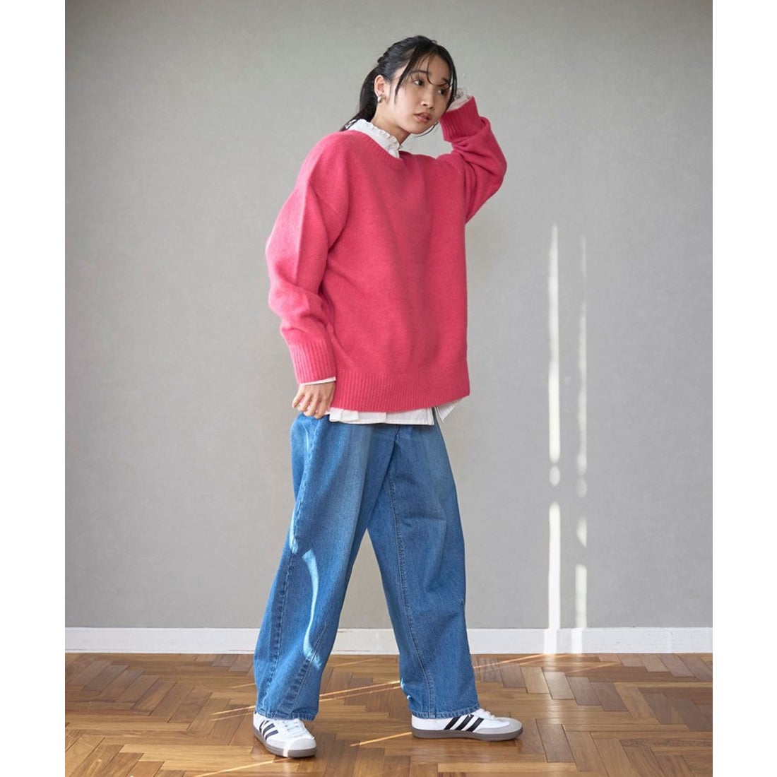 coen 【ヘビロテ確定】フラッフィークルーネックニットプルオーバー 