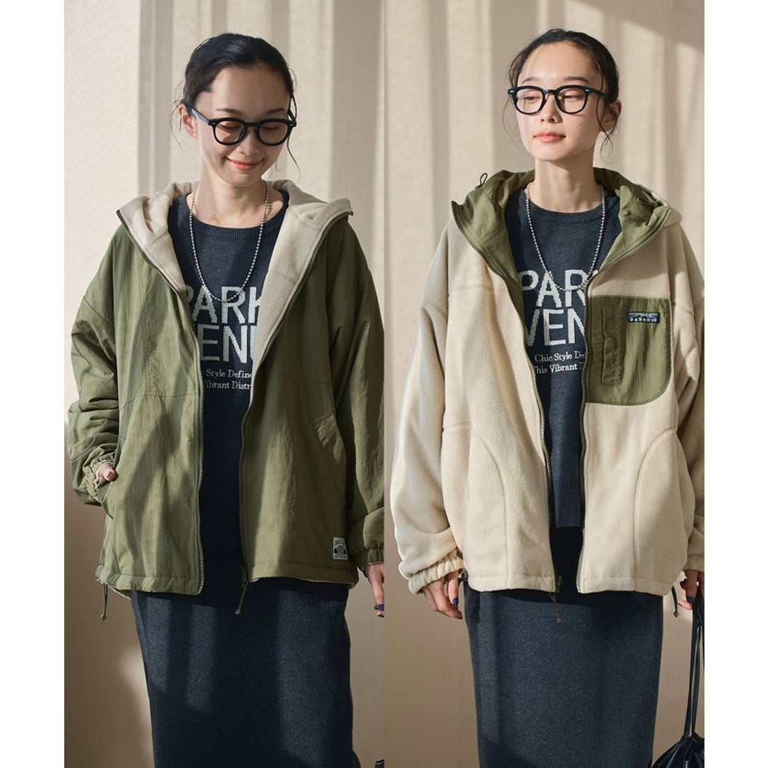 coen 【PARKNIK（パークニック）】リバーシブルフーディブルゾン 