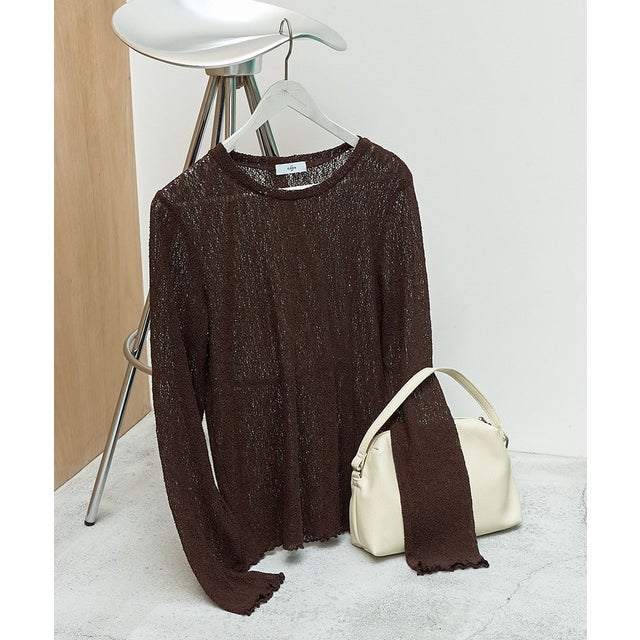 レースクルーネックBL （DK.BROWN）