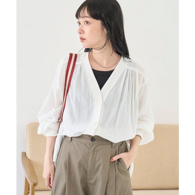 RTシアーVネックカーデシャツ （OFF WHITE）