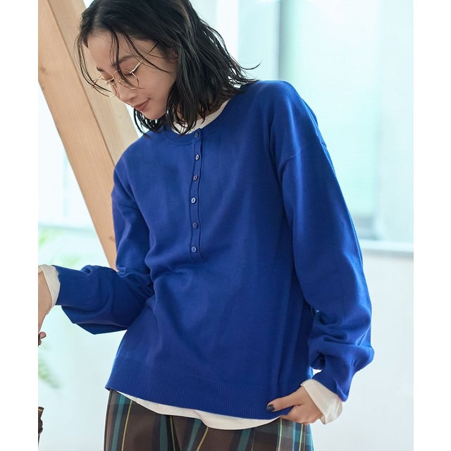 【セットアイテム】2wayヘンリーネックニットセット （ROYAL）