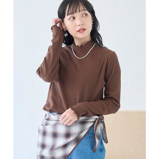 【定番 / 新色追加】メロータートルネックロンT （DK.BROWN）