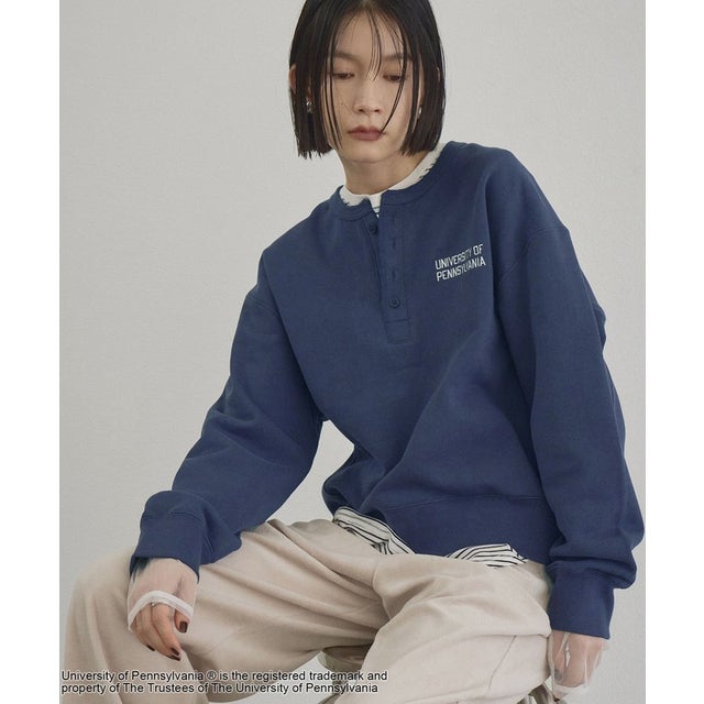 カレッジコラボ ウラケヘンリーネック （NAVY）