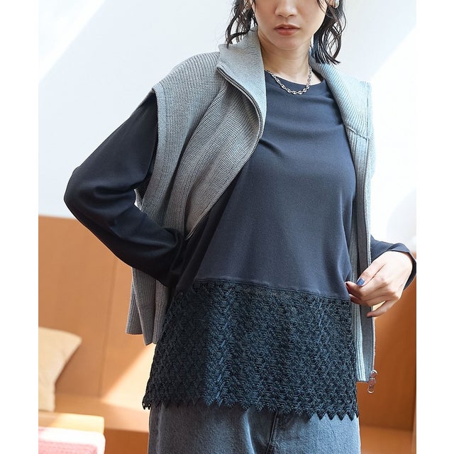 スソキカレースレイヤードL/S （BLACK）