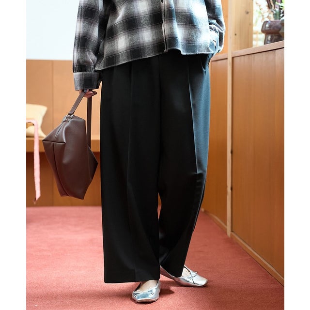 TR/ウールブレンド タックワイドPT （BLACK）