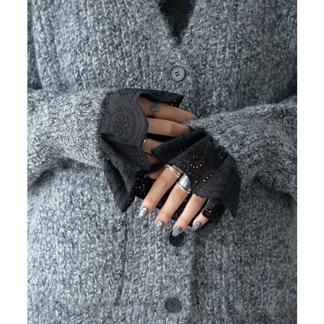 スカラップレースカフス （BLACK）