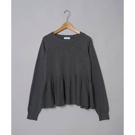 ソフトタッチコットンペプラムクルーPO （DK.GRAY）