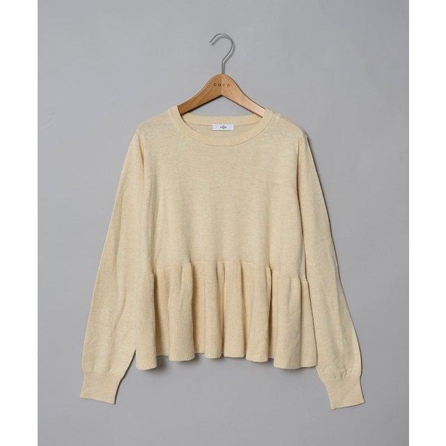 ソフトタッチコットンペプラムクルーPO （CREAM）