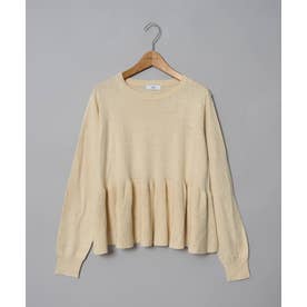 ソフトタッチコットンペプラムクルーPO （CREAM）