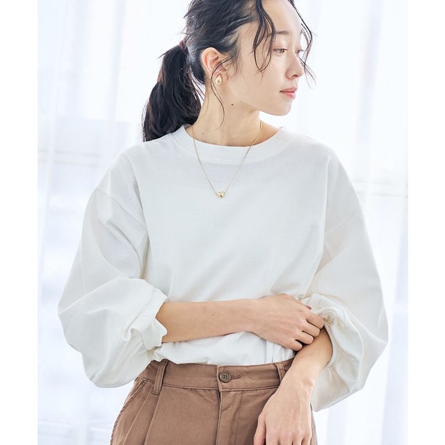 USAコットン ソデボリュームL/S （OFF WHITE）