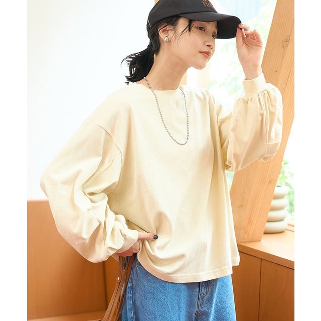 USAコットン ソデボリュームL/S （CREAM）