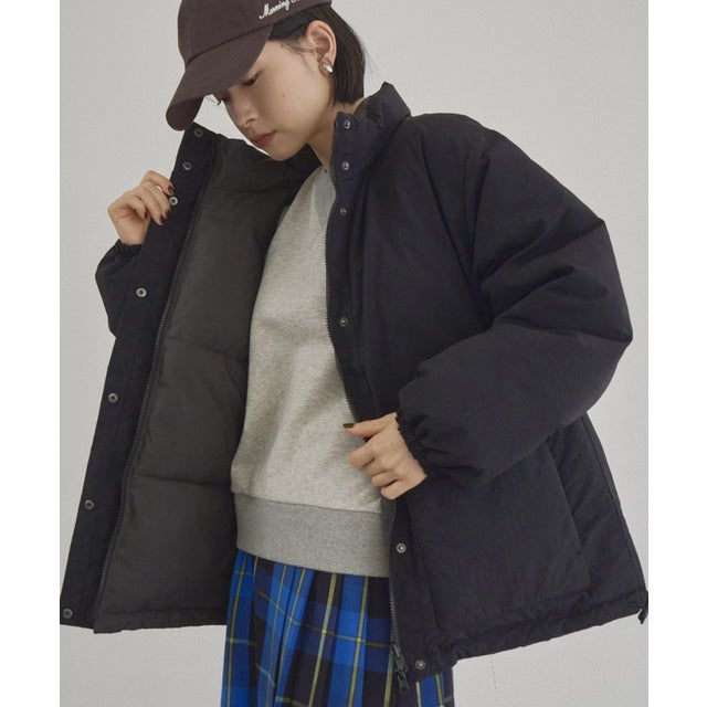 リバーシブルパフィボールブルゾン （BLACK）