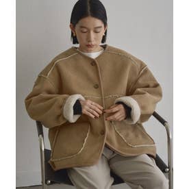 ◆リバーシブルコーデュロイノーカラーBZ （BEIGE）