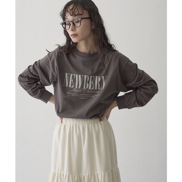 ベーシックロゴプリントL/S-T （DK.GRAY）
