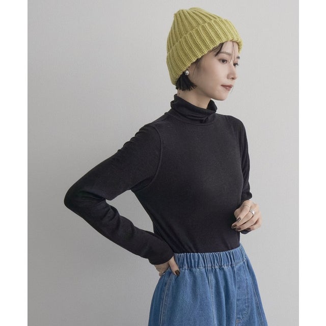 feel soft ウールブレンドタートル （BLACK）