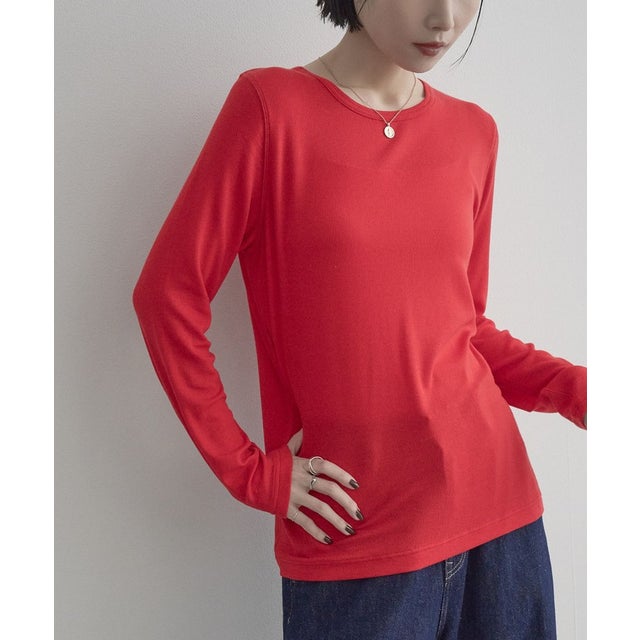 feel soft ウールブレンドクルー （RED）