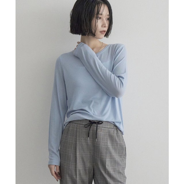 feel soft ウールブレンドクルー （LT.BLUE）
