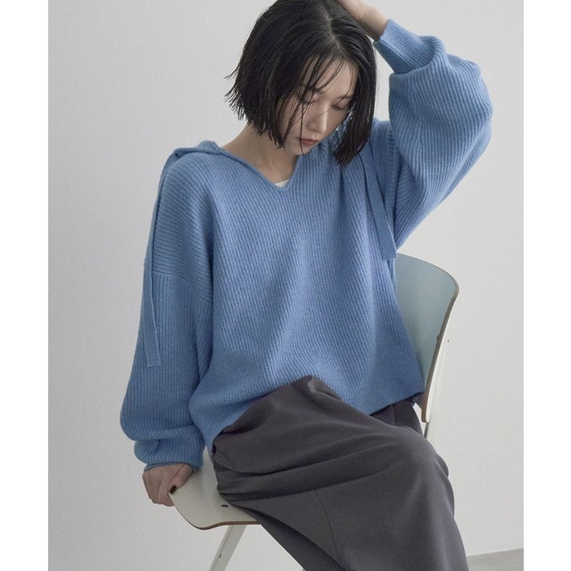 エアリーヤーンフーディニット （LT.BLUE）