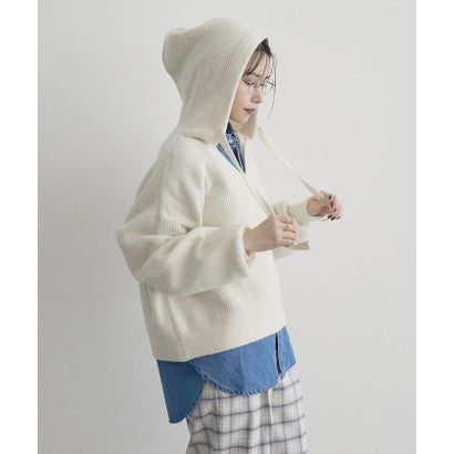 エアリーヤーンフーディニット （OFF WHITE）｜詳細画像