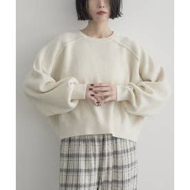 エアリーヤーンソウバリクルーニット （OFF WHITE）