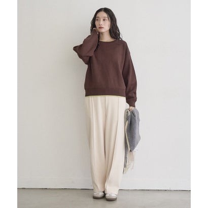 ハイショクスウェットライクニットプルオーバー （DK.BROWN）｜詳細画像