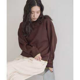 ハイショクスウェットライクニットプルオーバー （DK.BROWN）