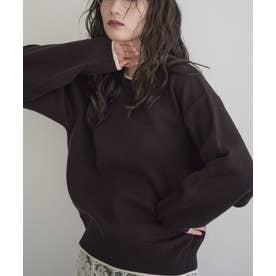 ハイショクスウェットライクニットプルオーバー （BLACK）