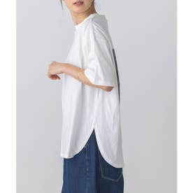 【WEB限定・別注】綿100%オーガニックコットン バックプリント オーバー半袖Tシャツ （オフホワイト）