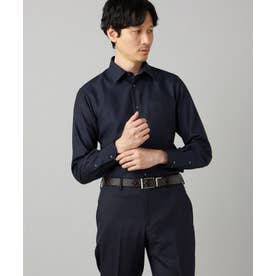 【超形態安定】【市松柄】ジャカード レギュラーカラーシャツ （ネイビー）